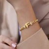 F Harfli Zincir Bileklik 14K Altın Kaplama
