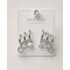 Xuping Love & Kalp Detaylı Halka Küpe Gümüş Renkli