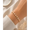 Gold Yıldız Taşlı Lastikli Bileklik Opal Pembe