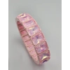 Pudra Pembe İrisli Taşlı Lastikli Esnek Bileklik