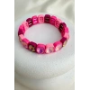 Pembe Işıltılı Taşlı Lastikli Bileklik Esnek