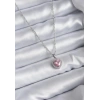 Çelik Kolye Gümüş Renkli Kalp Detaylı Marka Model