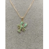 Yengeç Modeli Su Yeşili Çelik Gold Kolye