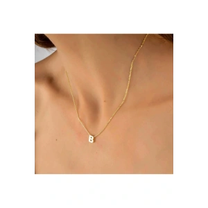 Harf Kolye Çelik Gold Renkli