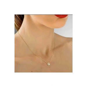 Harf Kolye Çelik Gold Renkli