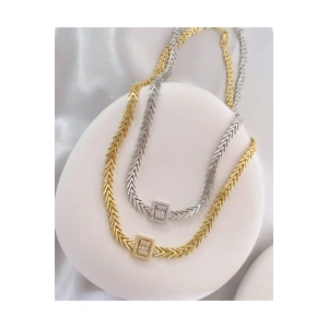 İthal Baget Taşlı Kılçık Model Detaylı Kolye