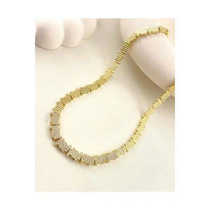 Zirkon Taşlı Kuyumcu Tarzı Gerdanlık Kolye