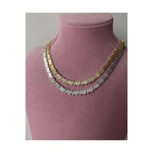 Zirkon Taşlı Kuyumcu Tarzı Gerdanlık Kolye