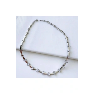 Luxury serisi asimetrik plaka kare ve dikdörtgen Kolye