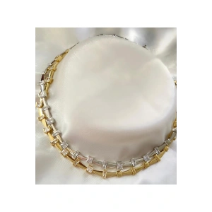 Luxury serisi asimetrik plaka kare ve dikdörtgen Kolye