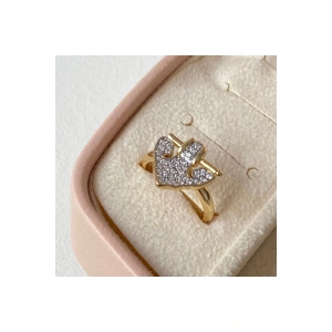 Taşlı Üçgen  Denizci Demir Detaylı  Vintage Yüzük