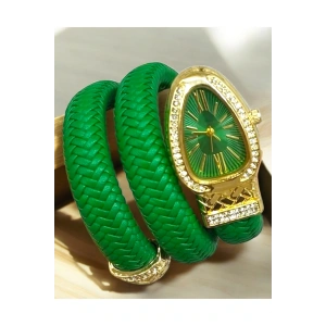 Yeni Yılan Model Hasır Tasarım Taşlı Kadın Kolsaati