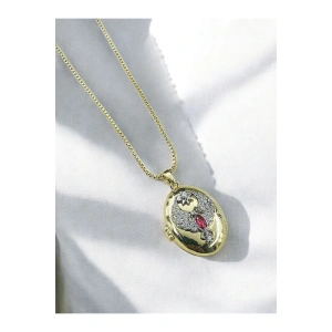Ankakuşu Alya Kolyesi Gold Renkli Çelik Kapaklı Kolye