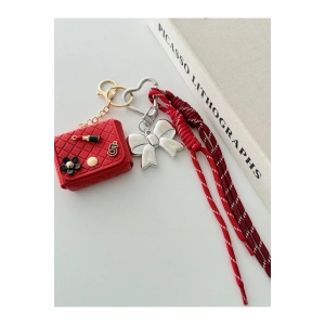 Çanta Charm Kırmızı Anahtarlık