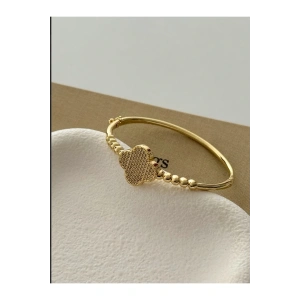 Özel Seri Altın Renkli Çiçek Formlu Kelepçe Bileklik