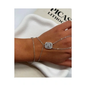 İthal Özel Seri Baget Taşlı Şahmeran Gümüş