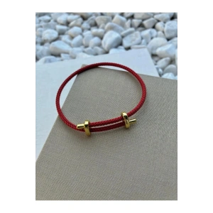 İp Bileklik Ayarlanabilir Model Bordo Renkli
