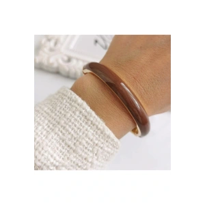 Mineli Mermer Desenli Kahverengi Düz Kelepçe