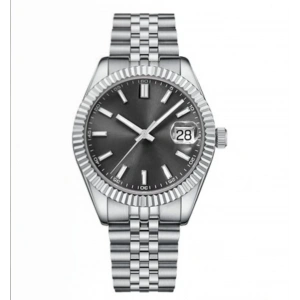 Gümüş Renk Çelik Siyah Kadran RLX Model Erkek Saat