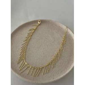 Gold Renkli 14K Kaplamalı Lüks Tasarım Kolye