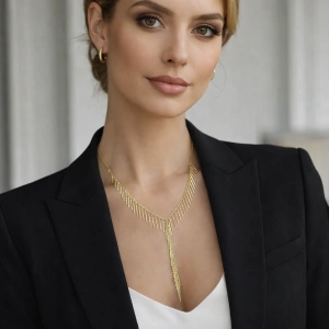 Gold Renkli 14K Kaplamalı Lüks Sallantı Kolye