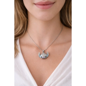 Gümüş Renkli Çelik Stitch Kolye