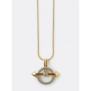 Gold Renkli Çelik Ok Detaylı Kolye