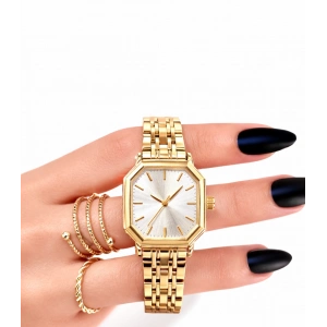 Gold Renkli Klasik Lüks Kadın Kol Saati