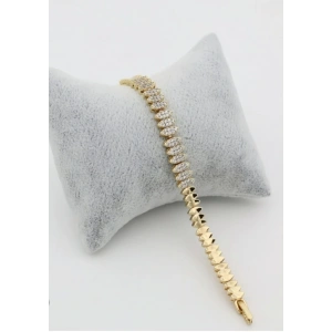 14K Kuyumcu Model Taşlı Künye Bileklik