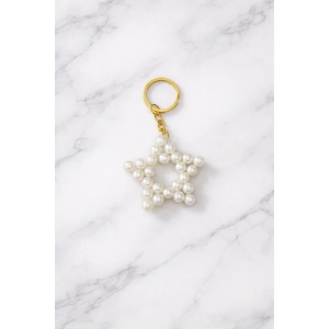 İncili Yıldız Anahtarlık – 12’li Paket | Düğün & Nişan Hediyeliği Gold