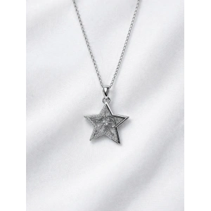 Gümüş Renkli Çelik Yıldız Kolye