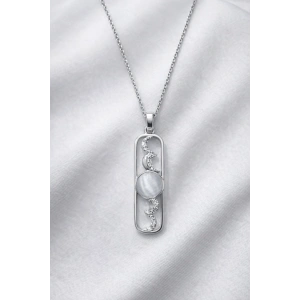 Gümüş Renkli Çelik Su Terazi Kolyesi Gri