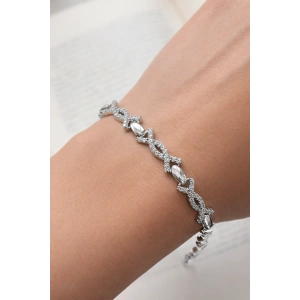 Xuping Taş Detaylı Zarif Gümüş Renk Bileklik