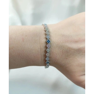 Xuping Yonca Model Gümüş Renk Taşlı Bileklik