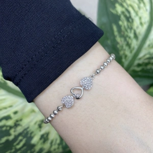 Xuping Kalp Detay Dorika Zincir Gümüş Renkli Bileklik