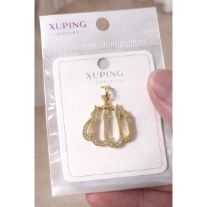 Xuping Taşlı Allah Yazılı Kolye Ucu 14K Kaplama