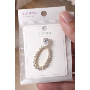 Xuping Taşlı Damla Oval Kolye Ucu 14K