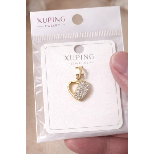 Xuping Taşlı Yarım Kalp Kolye Ucu 14K Kaplama