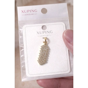 Xuping Taşlı Dikdörtgen Kolye Ucu 14K Kaplama