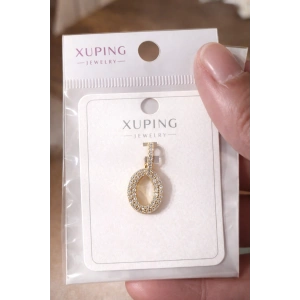 Xuping Taşlı Oval Kolye Ucu 14K Kaplama