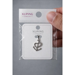 Xuping Çapa & Kalp Figür Kolye Ucu Gümüş Renk