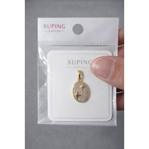 Xuping Taşlı Yıldız Detaylı Oval Kolye Ucu 14K Kaplama