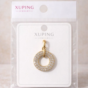 Xuping 14K Kaplama Taşlı Halka Kolye Ucu