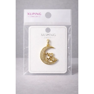 Xuping 14K Kaplama Ay & Kalp “Mom” Kolye Ucu