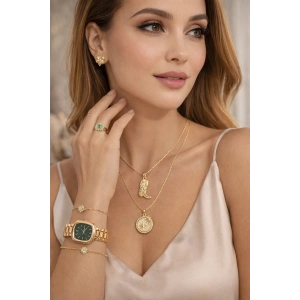 Takı Seti Gold Renkli 7li Sürpriz Lüks Paket