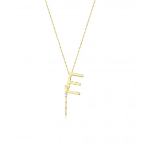 Alya Harf Kolye Gold Renkli Çelik E Uçurtma Detaylı Kolye