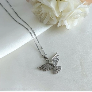 Çelik Gümüş Renkli Anka Kuşu Kolye