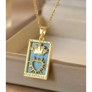 Empress Kraliçe Tarot Çelik Kolye