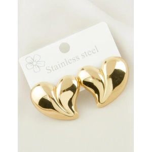 Gold Renkli Çelik Kalp Küpe