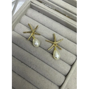 Gold Renkli Deniz Yıldızı Detaylı Küpe